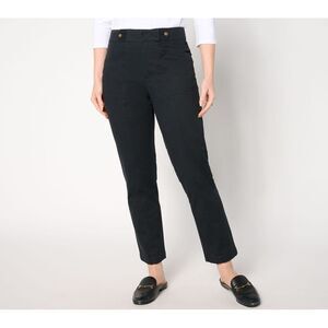 Maya J Women's Plus Sz Pants 26 Twill Straight Leg Ankle Pant wtih Black A655332